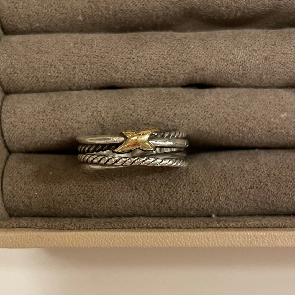 David Yurman X Crossover Ring with 18K Gold
